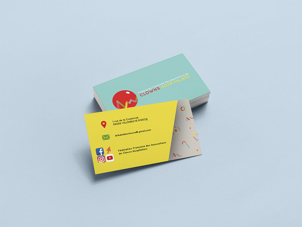 Cartes de visite de la fédération française clowns hospitaliers