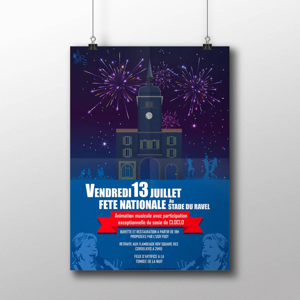 Affiche de mairie pour la fête nationale