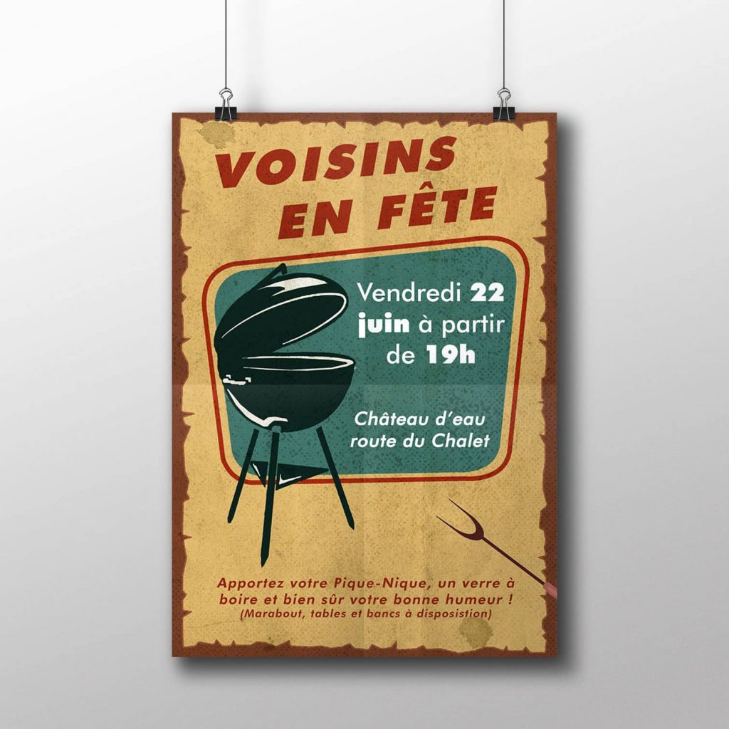 Affiche de mairie pour la fête des voisins