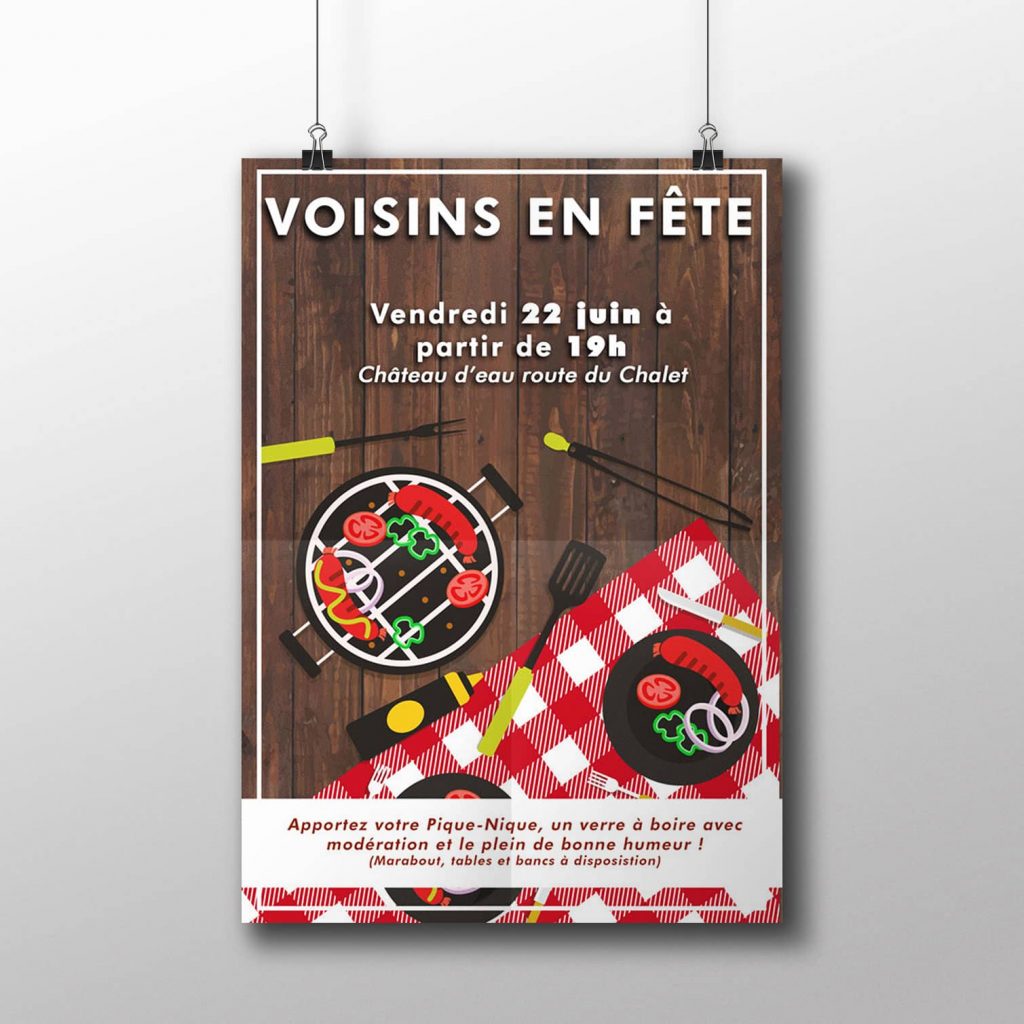 Affiche de mairie pour la fête des voisins