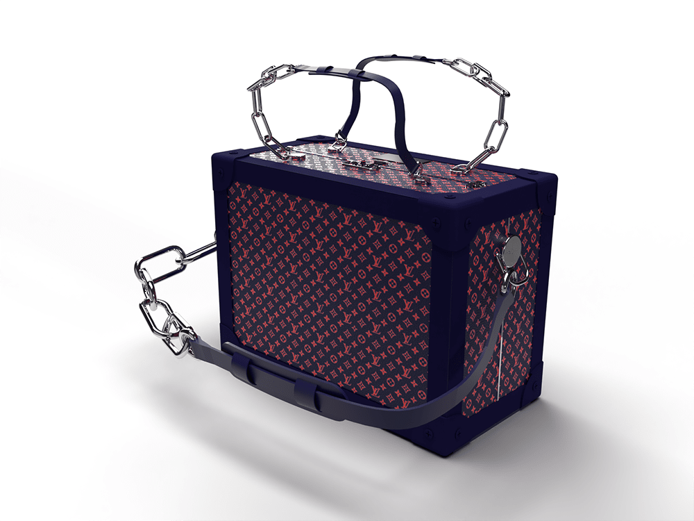 Mockup de bagage Louis Vuitton rouge