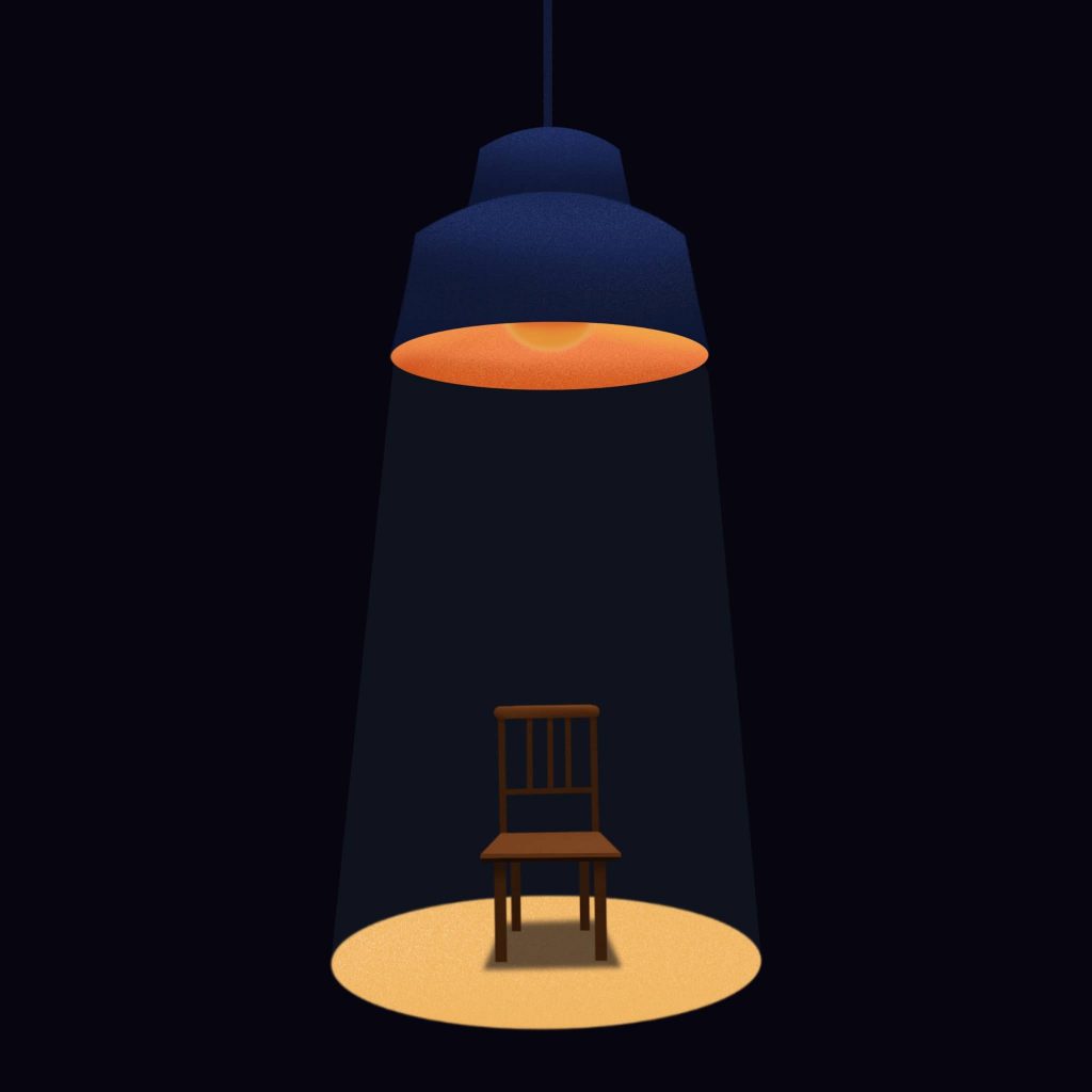 Illustration Procreate d'une chaine sous une lumière