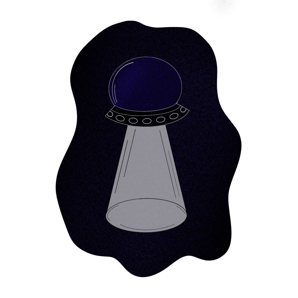 Illustration Procreate d'une soucoupe volante