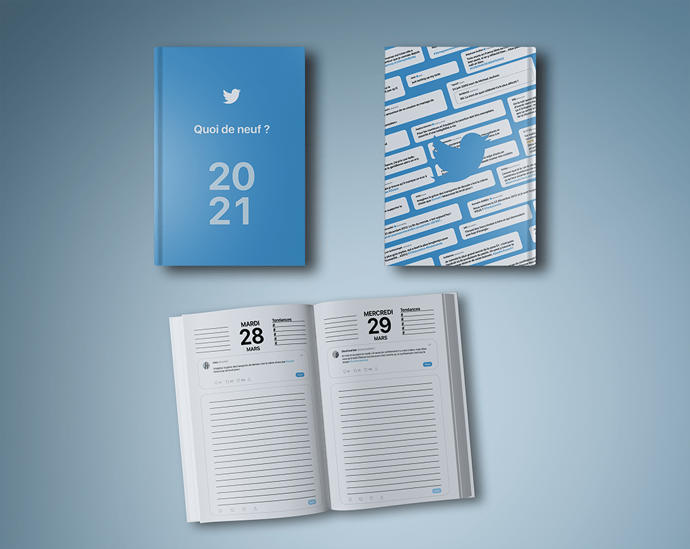 Agenda aux motifs de Twitter