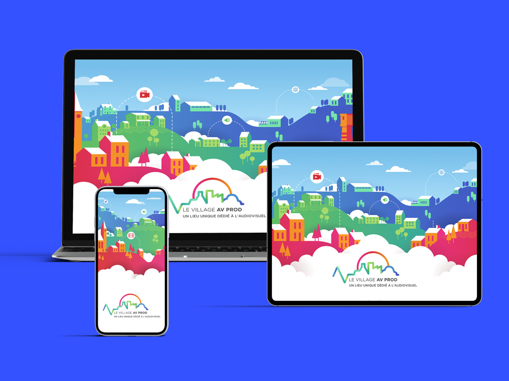 Mockup du site web du village av prod